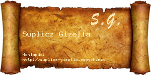 Suplicz Gizella névjegykártya